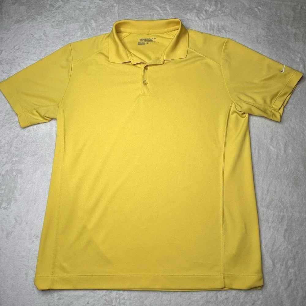 Nike Golf Tour Performance‎ Dri- Fit Bright Yellow Short Sleeve Polo Shirt